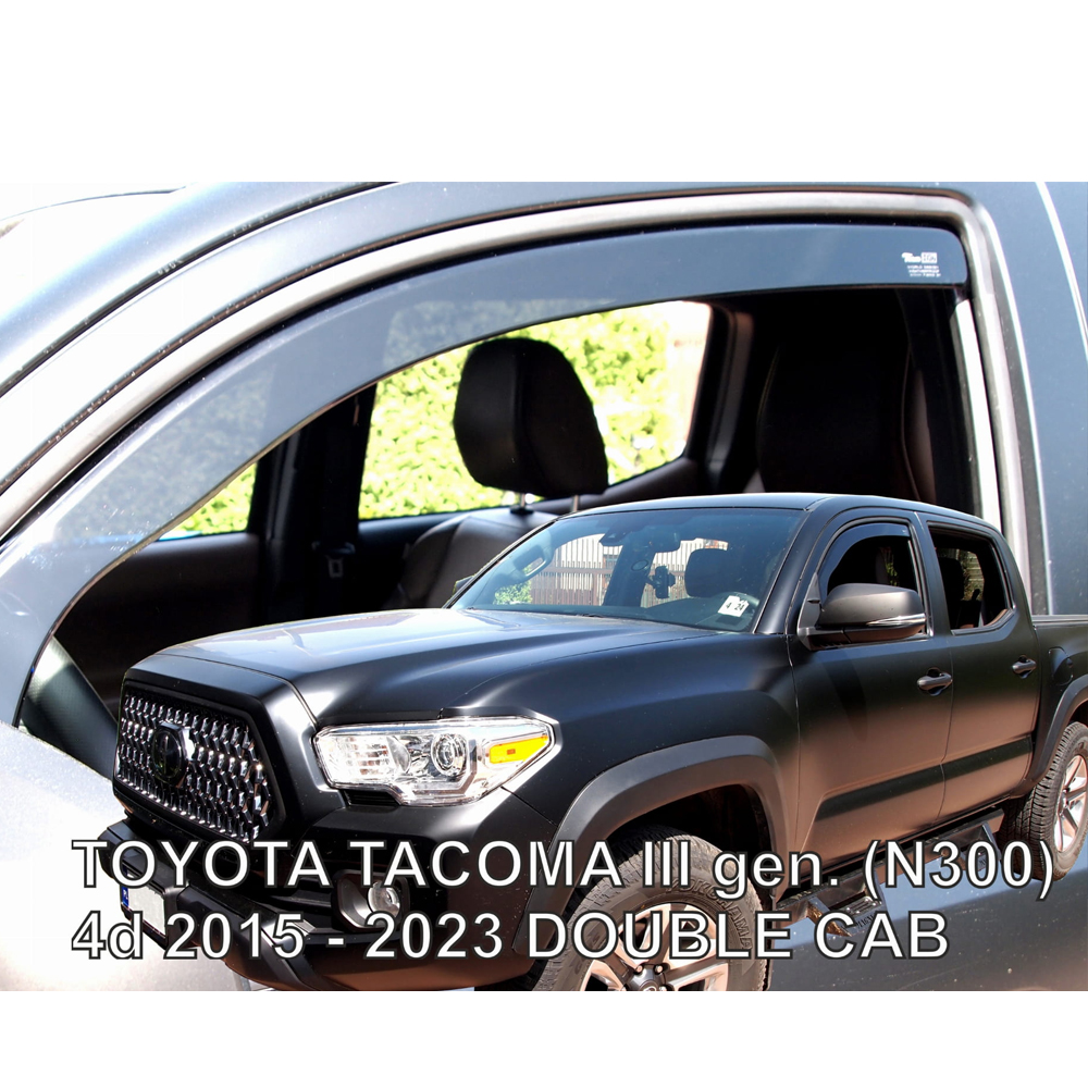 ΑΝΕΜΟΘΡΑΥΣΤΕΣ ΓΙΑ TOYOTA TACOMA N300 4D DOUBLE CAB 2015-2023  – ΖΕΥΓΑΡΙ ΑΥΤΟΚΙΝΗΤΟΥ ΑΠΟ ΕΥΚΑΜΠΤΟ ΦΙΜΕ ΠΛΑΣΤΙΚΟ HEKO – 2 ΤΕΜ.