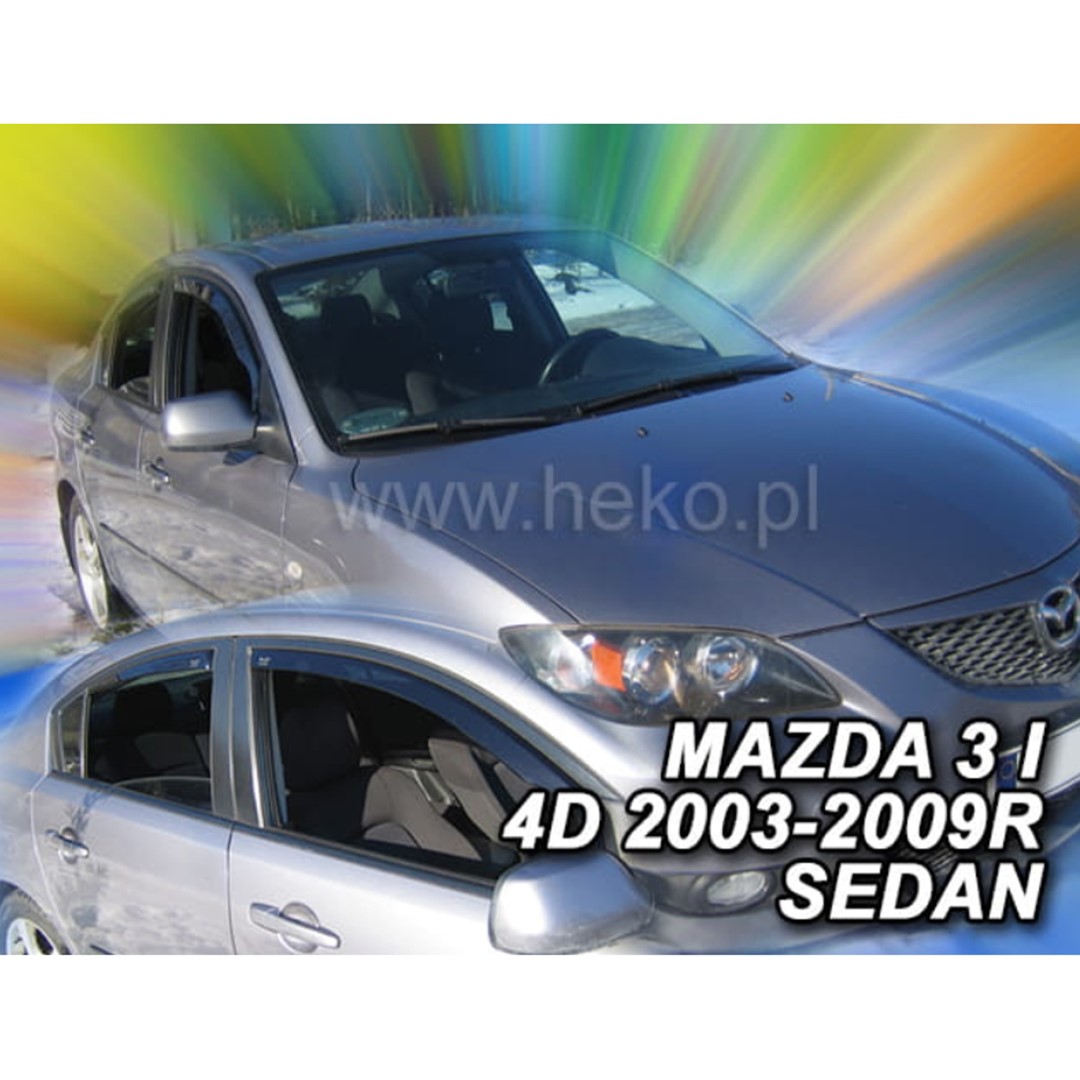 ΑΝΕΜΟΘΡΑΥΣΤΕΣ ΓΙΑ MAZDA 3 4D 2003-2009 ΣΕΤ ΑΥΤΟΚΙΝΗΤΟΥ ΑΠΟ ΕΥΚΑΜΠΤΟ ΦΙΜΕ ΠΛΑΣΤΙΚΟ HEKO – 4 ΤΕΜ.
