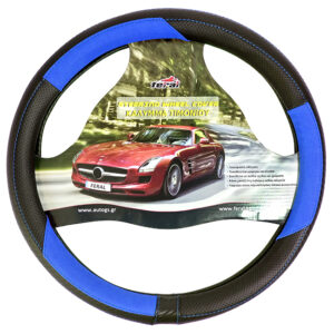 Κάλυμμα Τιμονιού Αυτοκινήτου Δερματίνη X-Treme Sport Μαύρο-Μπλε Medium 38cm 1 Τεμάχιο