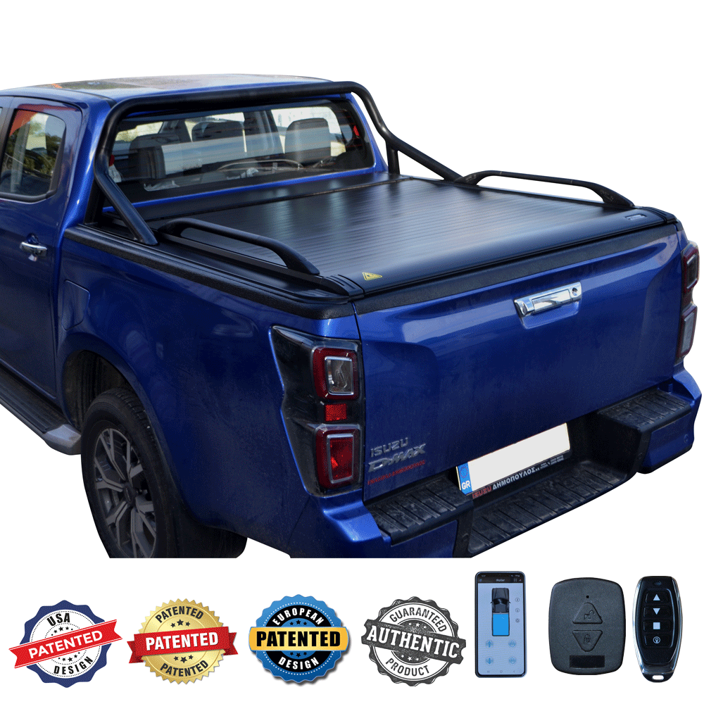 SMART ΡΟΛΟ ΑΛΟΥΜΙΝΙΟΥ ΗΛΕΚΤΡΙΚΟ ΜΕ ΕΡΓΟΣΤΑΣΙΑΚΟΥ ΤΥΠΟΥ ΣΙΔΕΡΕΝΙΟ ROLL-BAR ΚΑΙ ΚΟΥΠΑΣΤΕΣ
      SMART 2-7000 E-ROLL+RB 416BL+KOUP 90BL ISUZU D-MAX 2021+