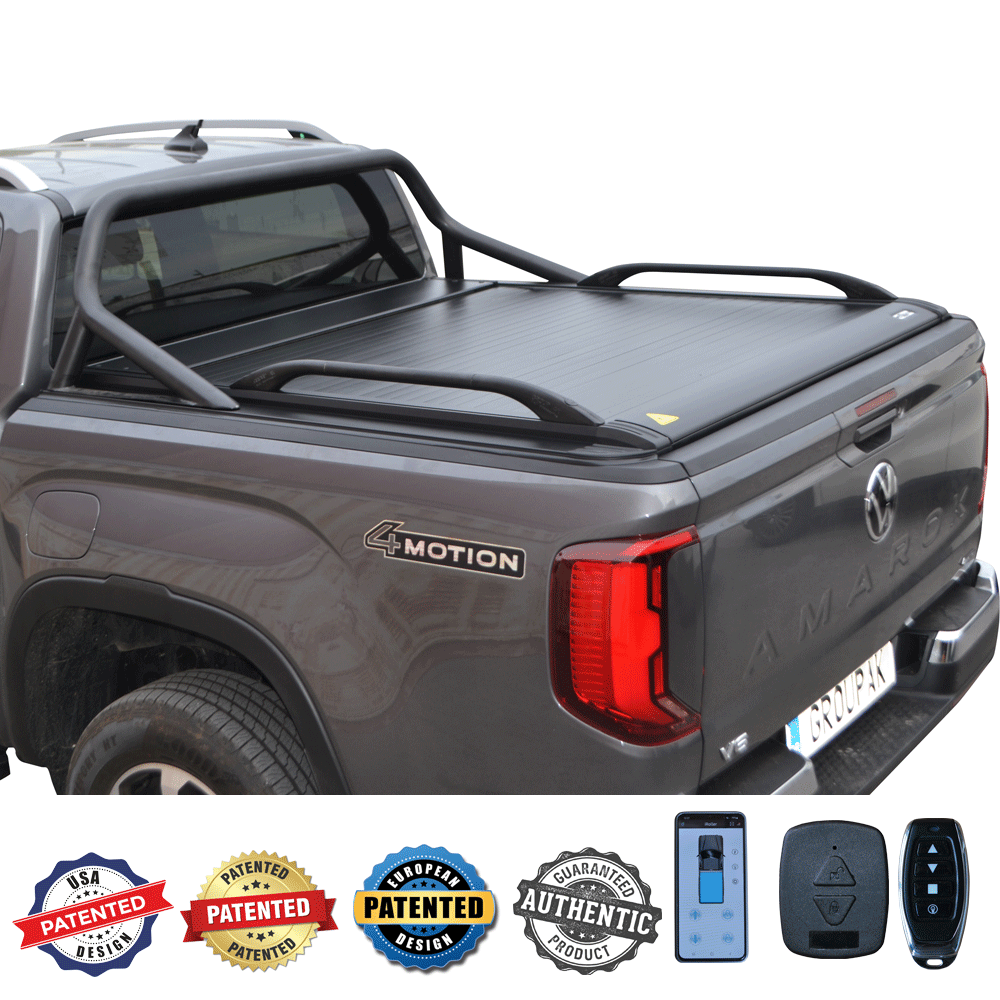 SMART ΡΟΛΟ ΑΛΟΥΜΙΝΙΟΥ ΗΛΕΚΤΡΙΚΟ ΜΕ ΕΡΓΟΣΤΑΣΙΑΚΟΥ ΤΥΠΟΥ ΣΙΔΕΡΕΝΙΟ ROLL-BAR ΚΑΙ ΚΟΥΠΑΣΤΕΣ
      SMART 2-7000 E-ROLL + RB 416BL + KOUP 90BL VW AMAROK LIFE/STYLE 2023+